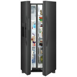 Frigidaire FRSS2323AD Side by Side Refrigerator, 33 inch Width, Ice Dispenser (Thru Door), Water Dispenser (Exterior), 22.2 cu. ft. Capacity, Black Stainless Steel colour