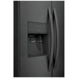 Frigidaire FRSS2323AD Side by Side Refrigerator, 33 inch Width, Ice Dispenser (Thru Door), Water Dispenser (Exterior), 22.2 cu. ft. Capacity, Black Stainless Steel colour