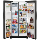 Frigidaire FRSS2323AD Side by Side Refrigerator, 33 inch Width, Ice Dispenser (Thru Door), Water Dispenser (Exterior), 22.2 cu. ft. Capacity, Black Stainless Steel colour