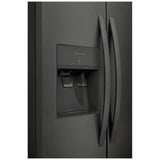 Frigidaire FRSS2323AD Side by Side Refrigerator, 33 inch Width, Ice Dispenser (Thru Door), Water Dispenser (Exterior), 22.2 cu. ft. Capacity, Black Stainless Steel colour