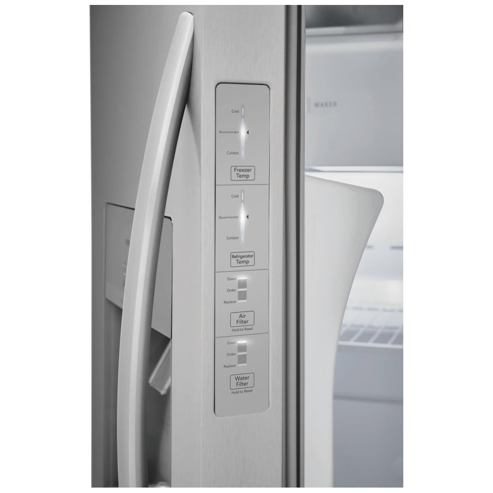 Frigidaire 25.6 Cu. Ft. 36" Standard Depth Side by Side Refrigerator FRSS2623AS