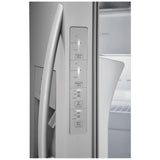 Frigidaire FRSS2623AS Side by Side Refrigerator, 36 inch Width, Ice Dispenser (Thru Door), Water Dispenser (Exterior), 25.6 cu. ft. Capacity, Stainless Steel colour