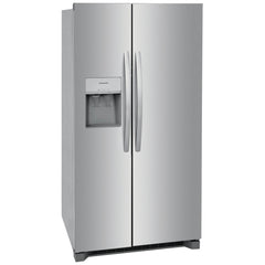 Frigidaire FRSS2623AS Side by Side Refrigerator, 36 inch Width, Ice Dispenser (Thru Door), Water Dispenser (Exterior), 25.6 cu. ft. Capacity, Stainless Steel colour