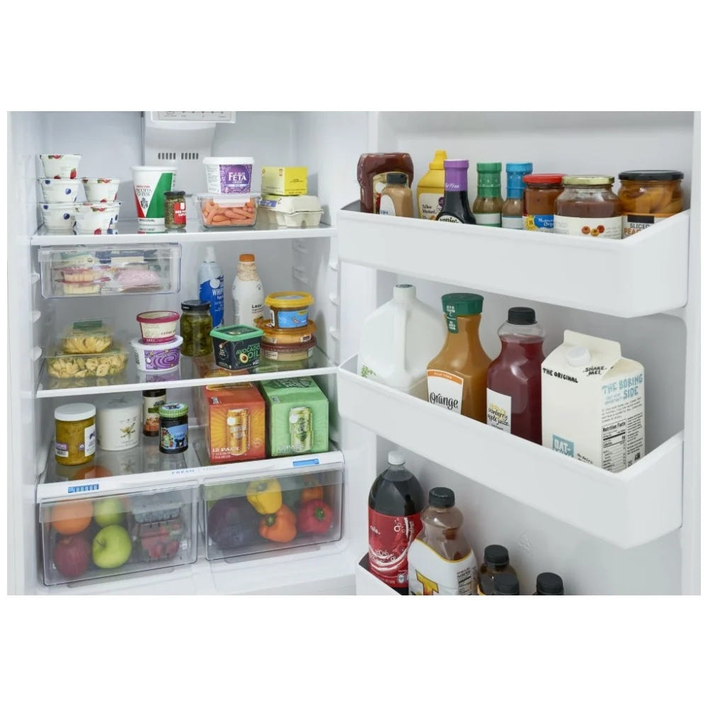 Frigidaire FRTE1835AW 顶部冷冻冰箱，28 英寸宽，18.2 立方英尺容量，白色