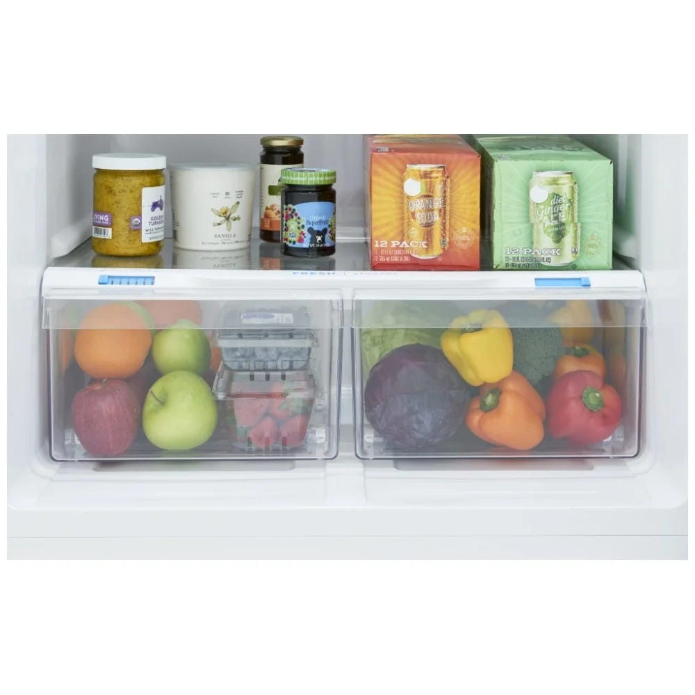 Frigidaire FRTE1835AW 顶部冷冻冰箱，28 英寸宽，18.2 立方英尺容量，白色