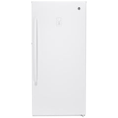 GE FUF14DLRWW Upright Freezer, 28 inch Width, 14.1 cu. ft. Capacity, Frost Free, ENERGY STAR Certified, Interior Light (Freezer), White colour