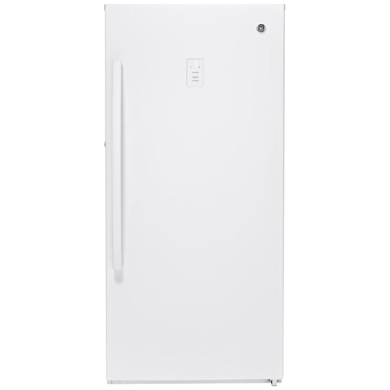 GE FUF14DLRWW Upright Freezer, 28 inch Width, 14.1 cu. ft. Capacity, Frost Free, ENERGY STAR Certified, Interior Light (Freezer), White colour