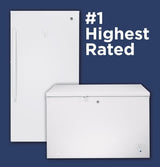 GE FUF14SMRWW Upright Freezer, 28 inch Width, 14.1 cu. ft. Capacity, Frost Free, Interior Light (Freezer), White colour