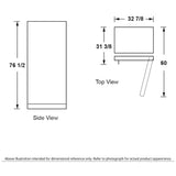 GE FUF21DLRWW Upright Freezer, 33 inch Width, 21.3 cu. ft. Capacity, Frost Free, ENERGY STAR Certified, Interior Light (Freezer), White colour