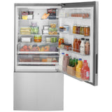 GE GBE17HYRFS Bottom Freezer Refrigerator, 31 inch Width, Counter Depth, ENERGY STAR Certified, 17.7 cu. ft. Capacity, Stainless Steel colour