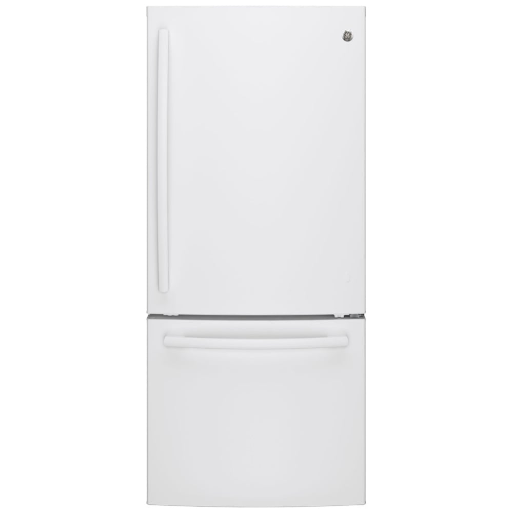 GE GBE21AGKWW Bottom Freezer Refrigerator, 30 inch Width, ENERGY STAR Certified, 20.9 cu. ft. Capacity, White colour