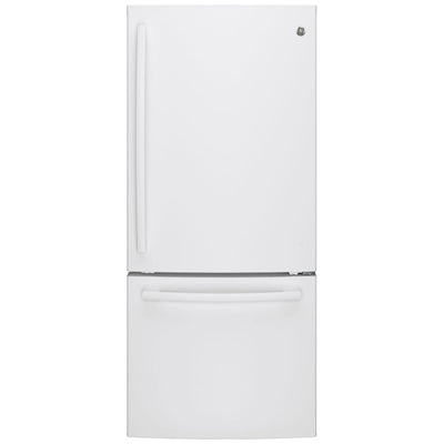 GE GBE21AGKWW Bottom Freezer Refrigerator, 30 inch Width, ENERGY STAR Certified, 20.9 cu. ft. Capacity, White colour