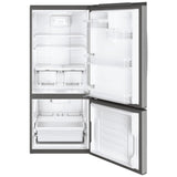 GE GBE21AYRKFS Bottom Freezer Refrigerator, 30 inch Width, ENERGY STAR Certified, 20.9 cu. ft. Capacity, Stainless Steel colour Glass Shelves, Frost Guard