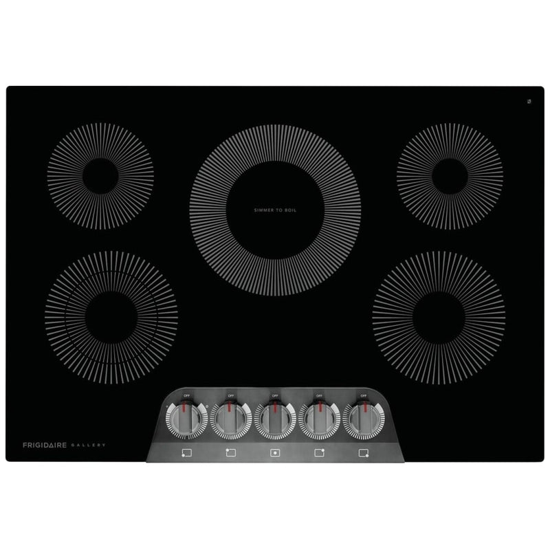 Frigidaire Gallery GCCE3070AD Electric Cooktop, 30 inch Exterior Width, 5 Burners, 3,200 W Highest Element, Black colour