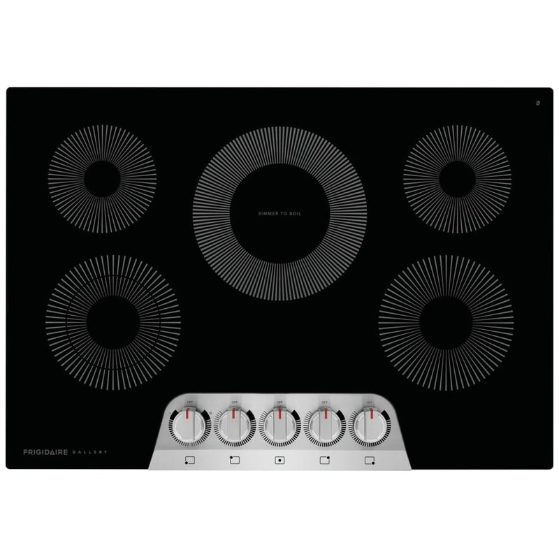Frigidaire Gallery GCCE3070AS Electric Cooktop, 30 inch Exterior Width, 5 Burners, 3,200 W Highest Element, Black colour