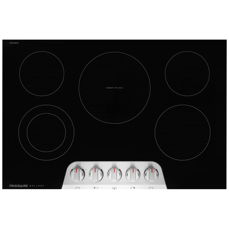 Frigidaire Gallery GCCE3070BS Electric Cooktop, 30 inch Exterior Width, 5 Burners, 3,100 W Highest Element, Black Stainless Steel colour