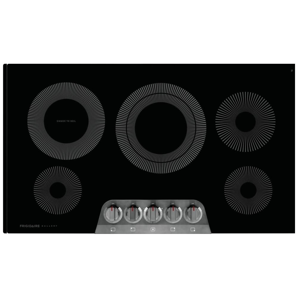 Frigidaire Gallery GCCE3670AD Electric Cooktop, 36 inch Exterior Width, 5 Burners, 3,200 W Highest Element, Black colour