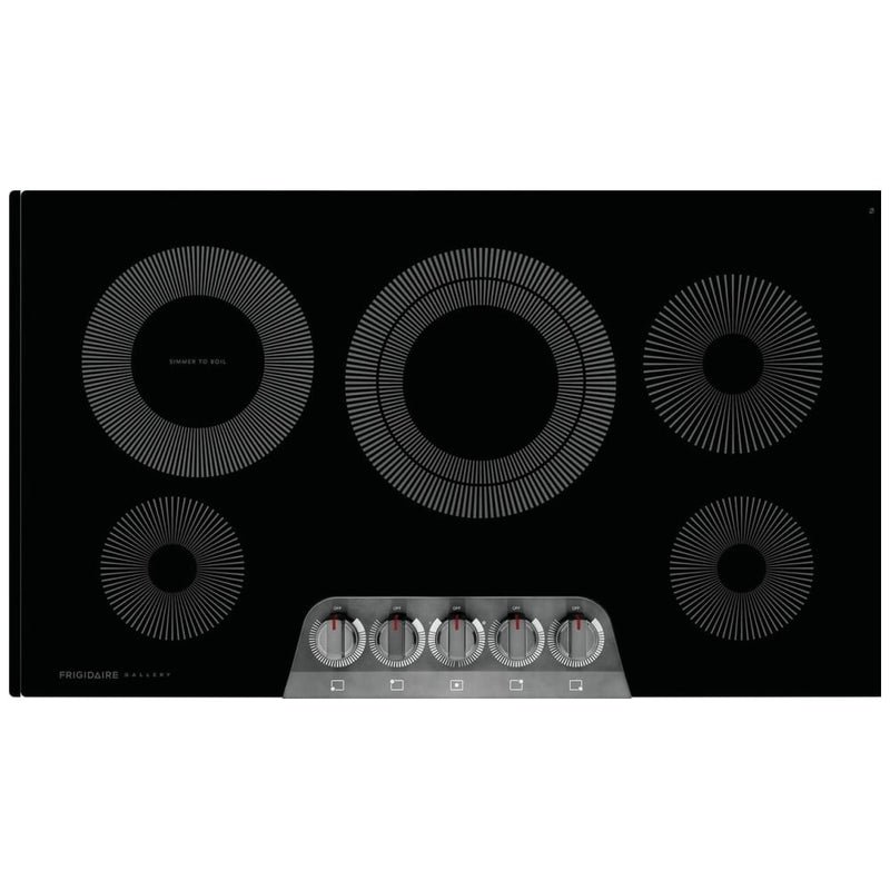 Frigidaire Gallery GCCE3670AD Electric Cooktop, 36 inch Exterior Width, 5 Burners, 3,200 W Highest Element, Black colour