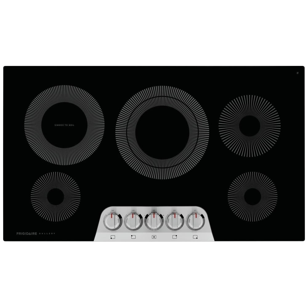 Frigidaire Gallery GCCE3670AS Electric Cooktop, 36 inch Exterior Width, 5 Burners, 3,200 W Highest Element, Black colour