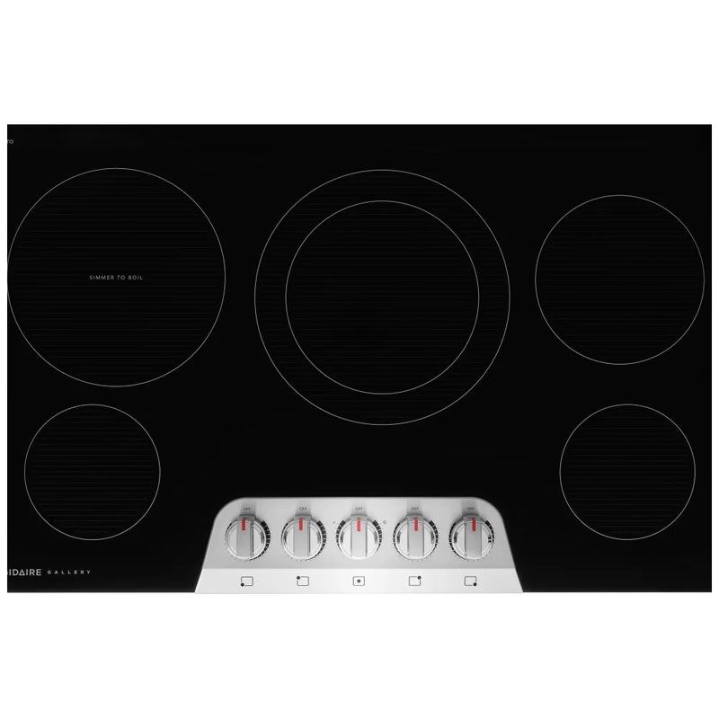 Frigidaire Gallery GCCE3670BS Electric Cooktop, 36 inch Exterior Width, 5 Burners, 3,200 W Highest Element, Stainless Steel colour