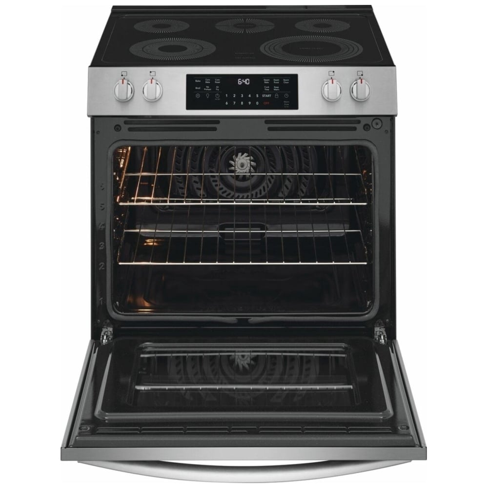 Frigidaire Gallery GCFE305CBF Electric Range, 5.3 cu. ft. Capacity, 30 inch Exterior Width, Convection, 5 Burners, Stainless Steel