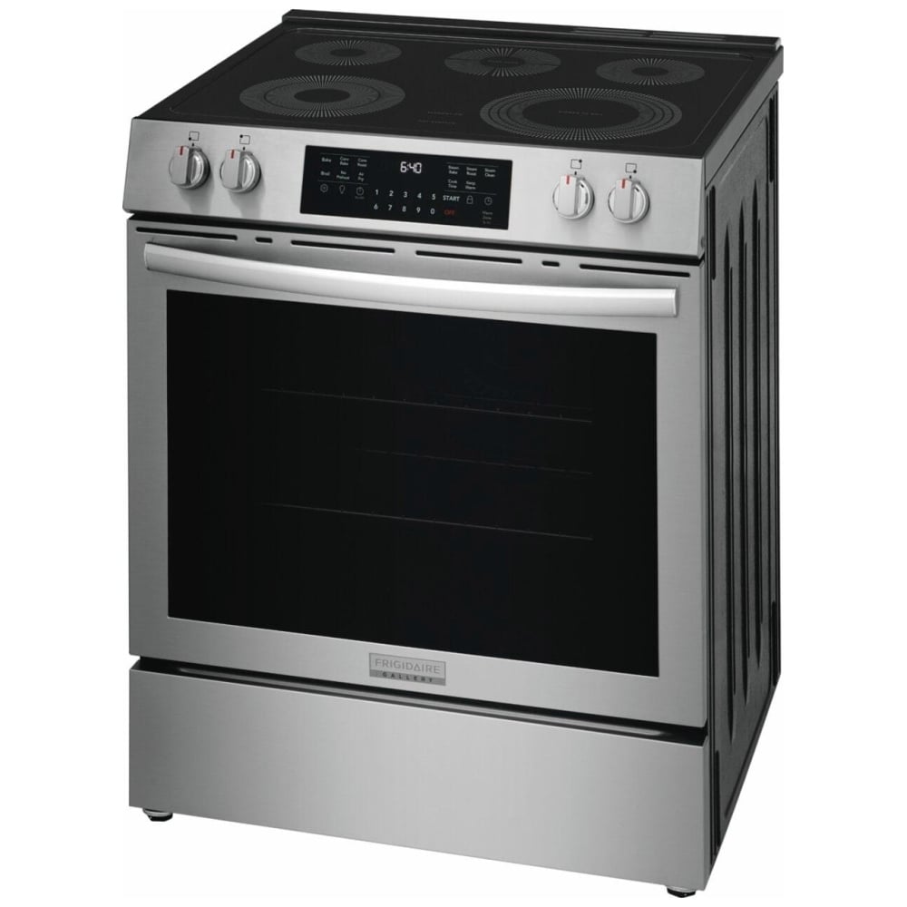 Frigidaire Gallery GCFE305CBF Electric Range, 5.3 cu. ft. Capacity, 30 inch Exterior Width, Convection, 5 Burners, Stainless Steel