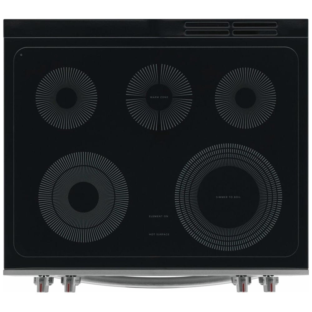 Frigidaire Gallery GCFE305CBF Electric Range, 5.3 cu. ft. Capacity, 30 inch Exterior Width, Convection, 5 Burners, Stainless Steel