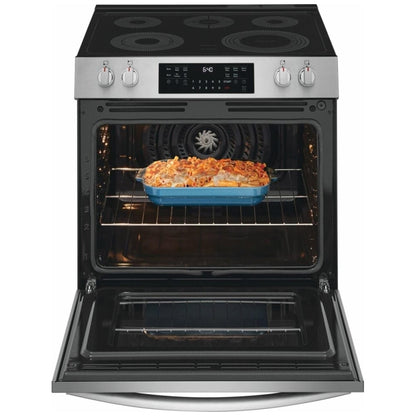 Frigidaire Gallery GCFE305CBF Electric Range, 5.3 cu. ft. Capacity, 30 inch Exterior Width, Convection, 5 Burners, Stainless Steel