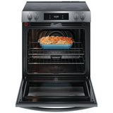 Frigidaire Gallery GCFE306CBD Electric Range, 6.2 cu. ft. Capacity, 30 inch Exterior Width, Convection, 5 Burners, Storage Drawer, Yes, Self Clean, 3,200 W Highest Element, Black Stainless Steel colour