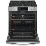 Frigidaire Gallery GCFG3059BF Gas Range, 6 cu. ft. Capacity, 30 inch Exterior Width, Manual Clean, Convection, 5 Burners, Storage Drawer, Air Fry, 18,000 BTU Highest Burner, Stainless Steel colour