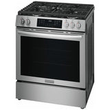 Frigidaire Gallery GCFG3059BF Gas Range, 6 cu. ft. Capacity, 30 inch Exterior Width, Manual Clean, Convection, 5 Burners, Storage Drawer, Air Fry, 18,000 BTU Highest Burner, Stainless Steel colour