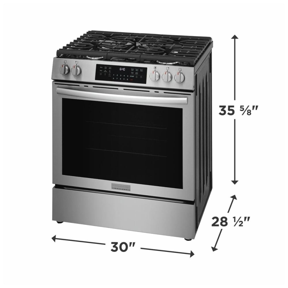 Frigidaire Gallery GCFG3059BF 30" Gas Range 6 Cu. Ft 5 Burner 18K BTU Stainless Steel