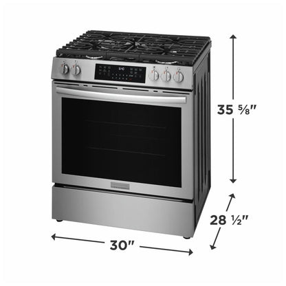Frigidaire Gallery GCFG3059BF 30" Gas Range 6 Cu. Ft 5 Burner 18K BTU Stainless Steel