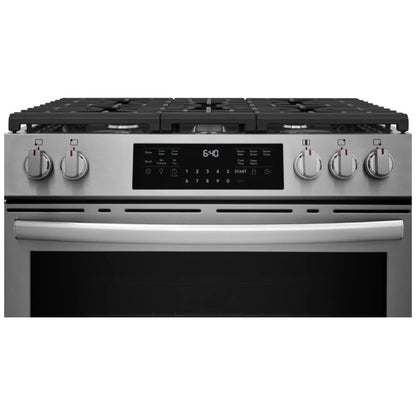 Frigidaire Gallery GCFG3059BF 30 英寸燃气灶 6 立方英尺 5 个燃烧器 18K BTU 不锈钢色，防污