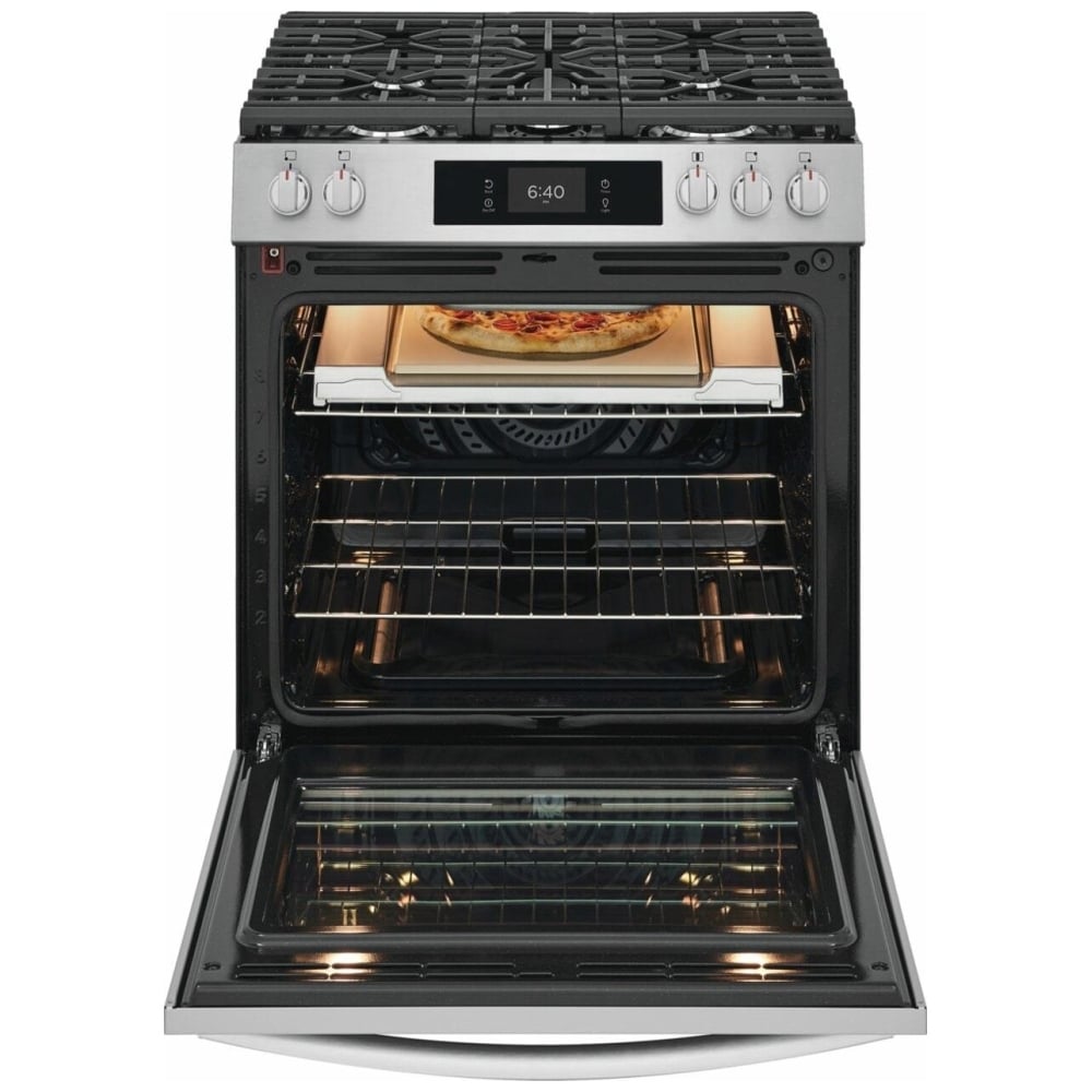 Frigidaire Gallery GCFG3070BF 30" Gas Range 6 Cu. Ft 18K BTU Pizza Bake