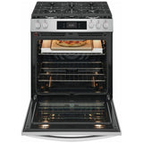 Frigidaire Gallery GCFG3070BF Gas Range, 6 cu. ft. Capacity, 30 inch Exterior Width, Self Clean, Convection, 5 Burners, Storage Drawer, Air Fry & Air Sous Vide, 18,000 BTU Highest Burner, Smudge-Proof® Stainless Steel colour