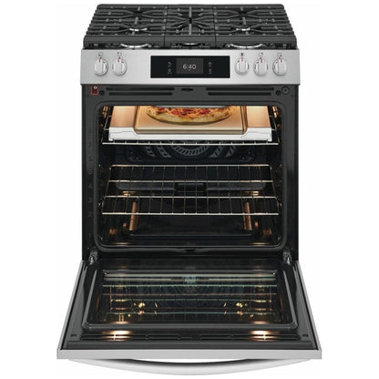 Frigidaire Gallery GCFG3070BF 30" Gas Range 6 Cu. Ft 18K BTU Pizza Bake