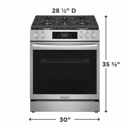 Frigidaire Gallery GCFG3070BF 30" Gas Range 6 Cu. Ft 18K BTU Pizza Bake