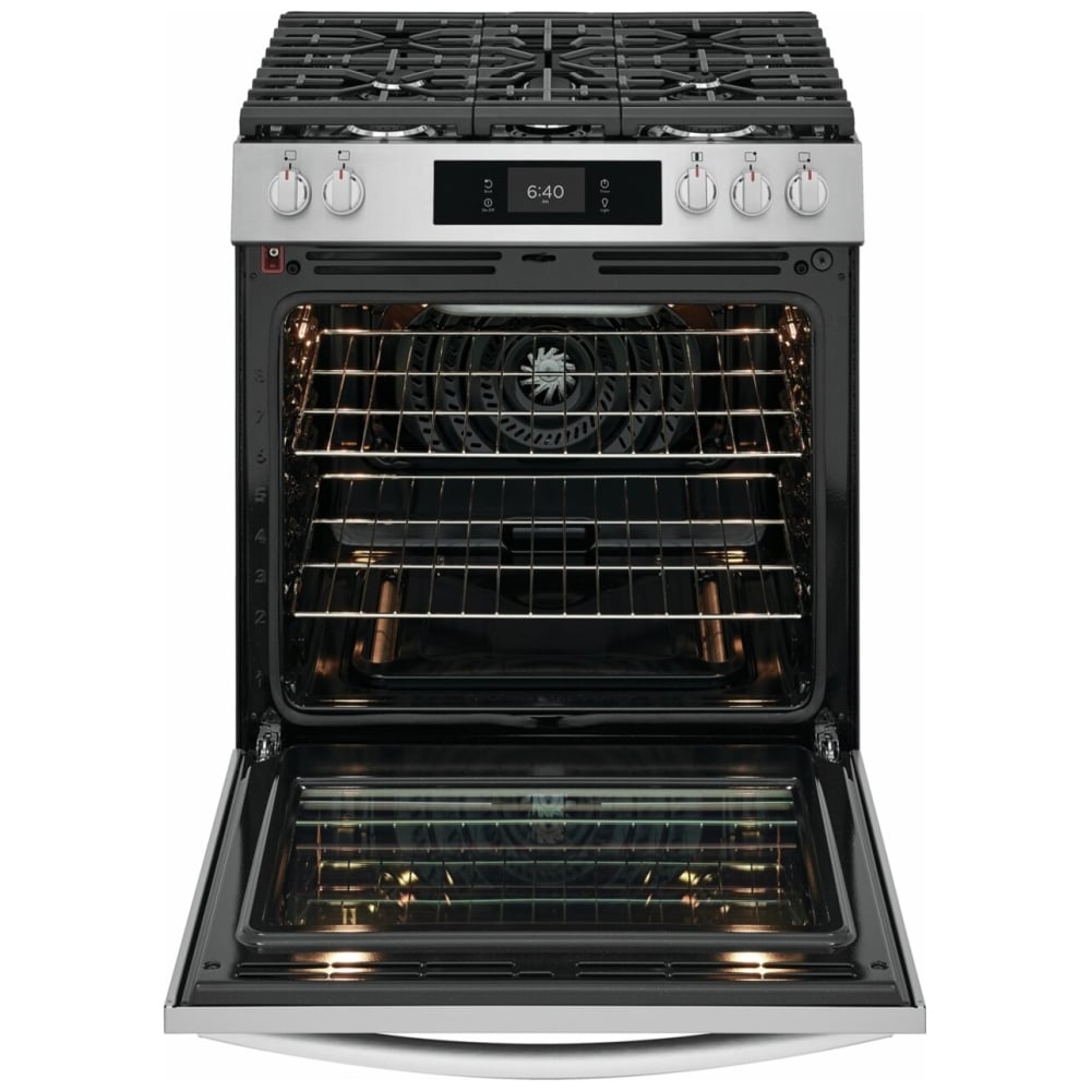 Frigidaire Gallery GCFG3070BF 30" Gas Range 6 Cu. Ft 18K BTU Pizza Bake