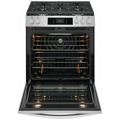 Frigidaire Gallery GCFG3070BF 30" Gas Range 6 Cu. Ft 18K BTU Pizza Bake
