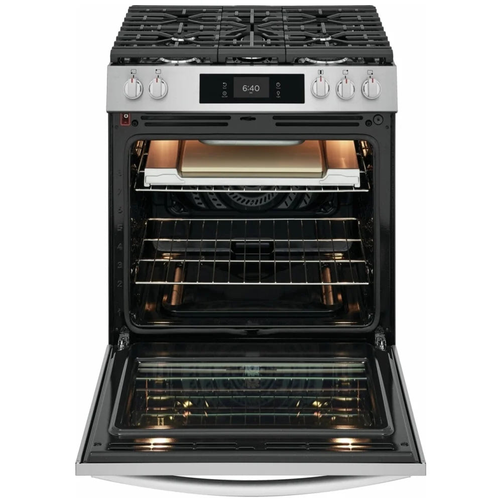 Frigidaire Gallery GCFG3070BF 30英寸燃气灶 6立方英尺 18K BTU 披萨烘烤