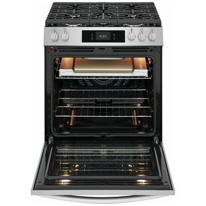 Frigidaire Gallery GCFG3070BF 30" Gas Range 6 Cu. Ft 18K BTU Pizza Bake