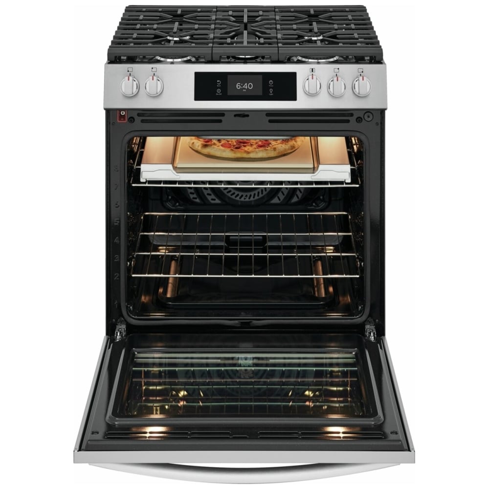 Frigidaire Gallery GCFG3070BF 30" Gas Range 6 Cu. Ft 18K BTU Pizza Bake