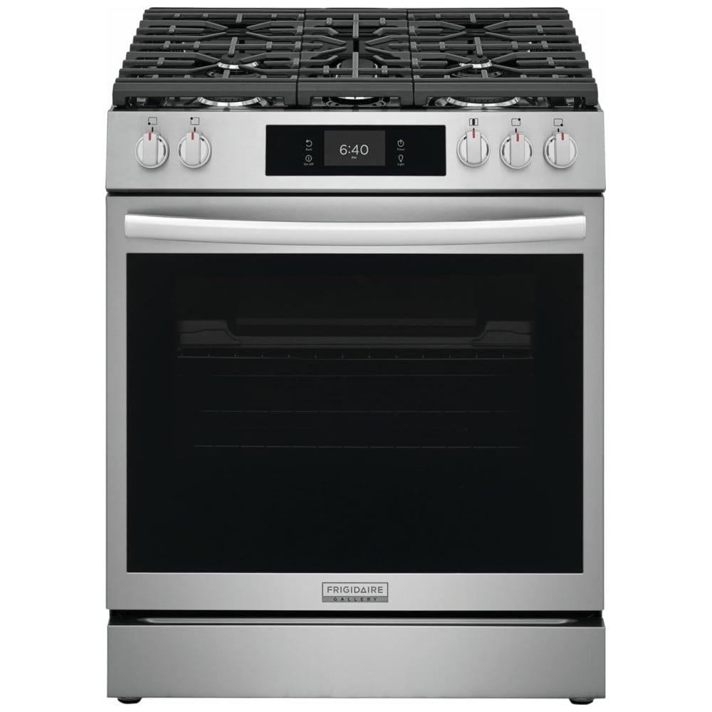 Frigidaire Gallery GCFG3070BF 30" Gas Range 6 Cu. Ft 18K BTU Pizza Bake