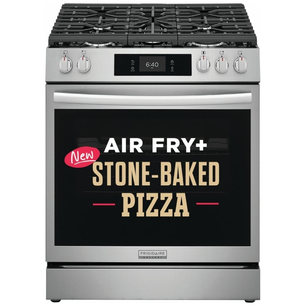 Frigidaire Gallery GCFG3070BF 30" Gas Range 6 Cu. Ft 18K BTU Pizza Bake