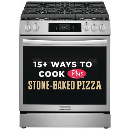 Frigidaire Gallery GCFG3070BF 30" Gas Range 6 Cu. Ft 18K BTU Pizza Bake