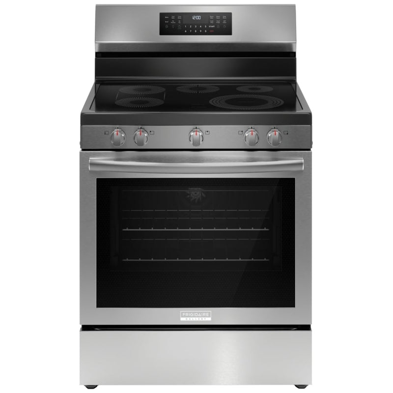 Frigidaire Gallery GCRE306CBF Electric Range, 5.3 cu. ft. Capacity, 30 inch Exterior Width, Convection, 5 Burners, Storage Drawer, Yes, Self Clean, 3,200 W Highest Element, Stainless Steel colour