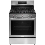 Frigidaire GCRG3059BF Gas Range, 5.1 cu. ft. Capacity, 30 inch Exterior Width, Steam Clean, True Convection, 5 Burners, Storage Drawer, & , 18,000 BTU Highest Burner, Stainless Steel colour, Extra Wide Store-More™ Drawer, ReadyCook™ Air Fry Tray
