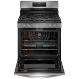 Frigidaire GCRG3059BF Gas Range, 5.1 cu. ft. Capacity, 30 inch Exterior Width, Steam Clean, True Convection, 5 Burners, Storage Drawer, & , 18,000 BTU Highest Burner, Stainless Steel colour, Extra Wide Store-More™ Drawer, ReadyCook™ Air Fry Tray
