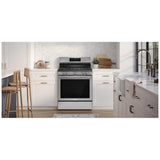 Frigidaire GCRG3059BF Gas Range, 5.1 cu. ft. Capacity, 30 inch Exterior Width, Steam Clean, True Convection, 5 Burners, Storage Drawer, & , 18,000 BTU Highest Burner, Stainless Steel colour, Extra Wide Store-More™ Drawer, ReadyCook™ Air Fry Tray